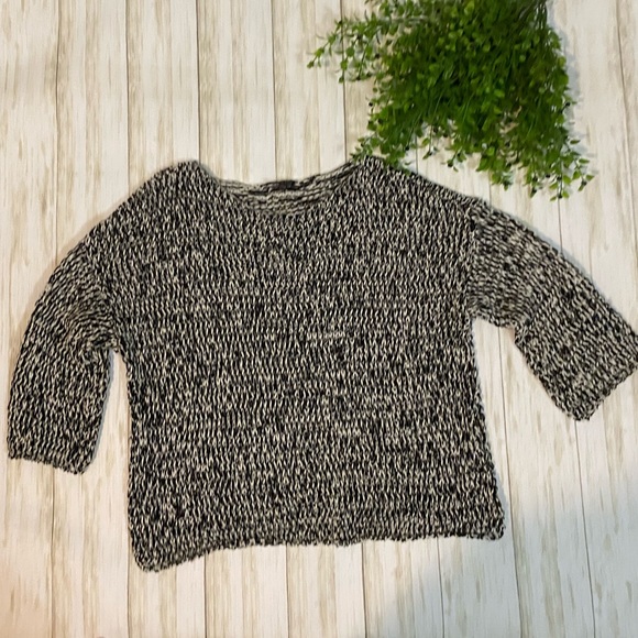 Eileen Fisher Sweaters - Eileen Fisher black white woven cotton sweater med